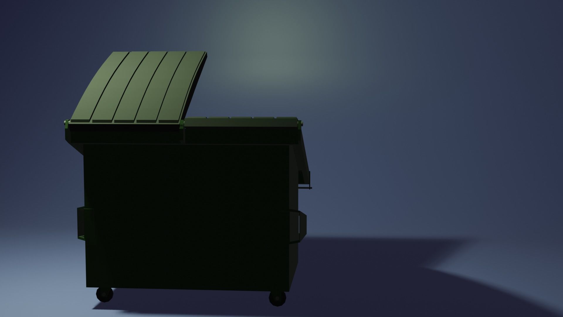 Low Poly Dumster trash bin Low-poly 3D model_4