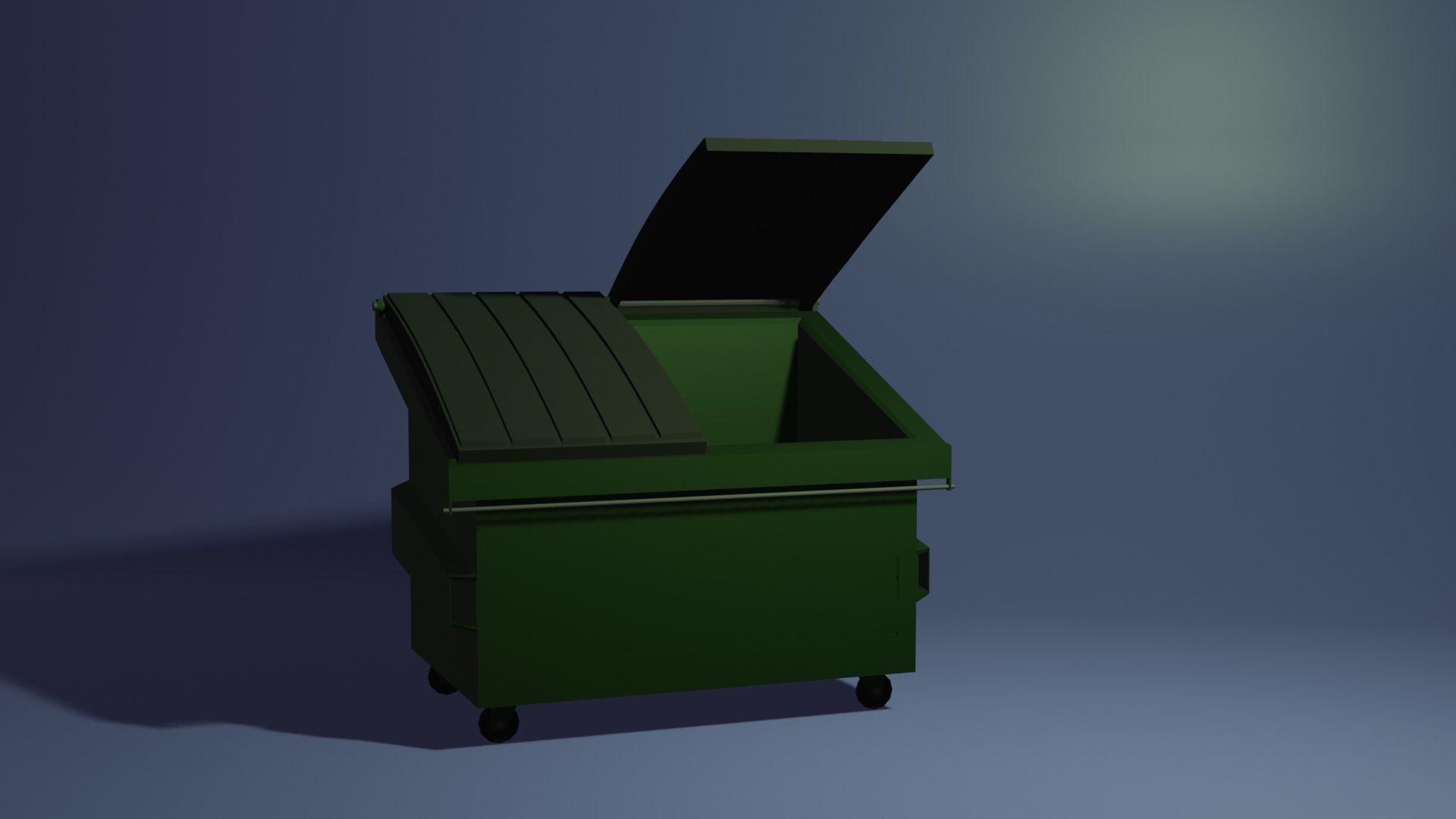 Low Poly Dumster trash bin Low-poly 3D model_1