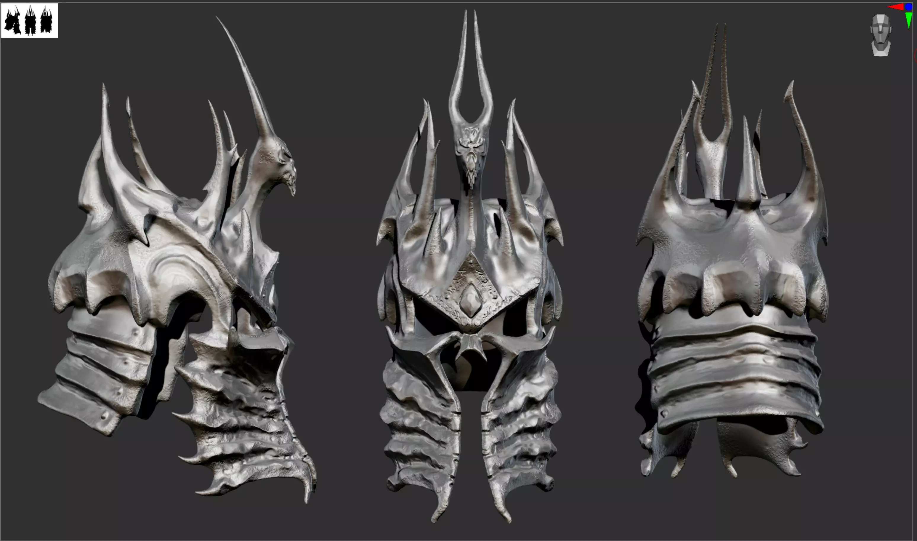 Lich King Helm of Domination cosplay or prop 3D print model_0