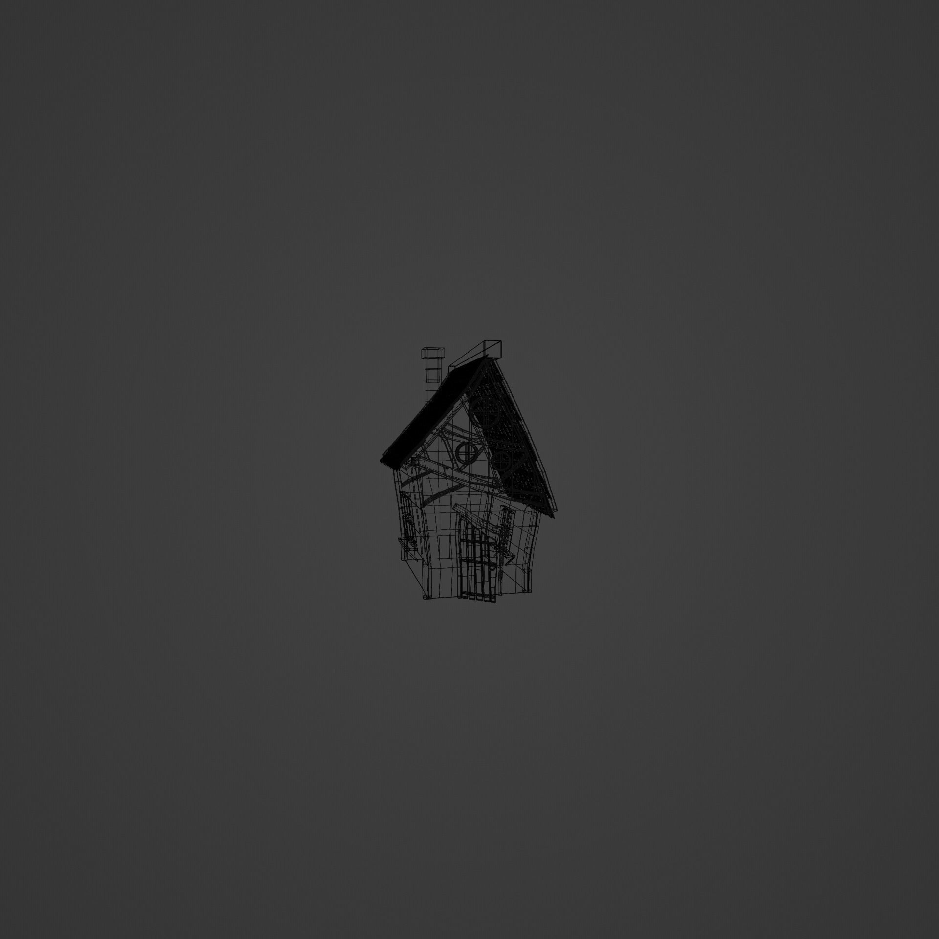 Styalised House 3D model_6