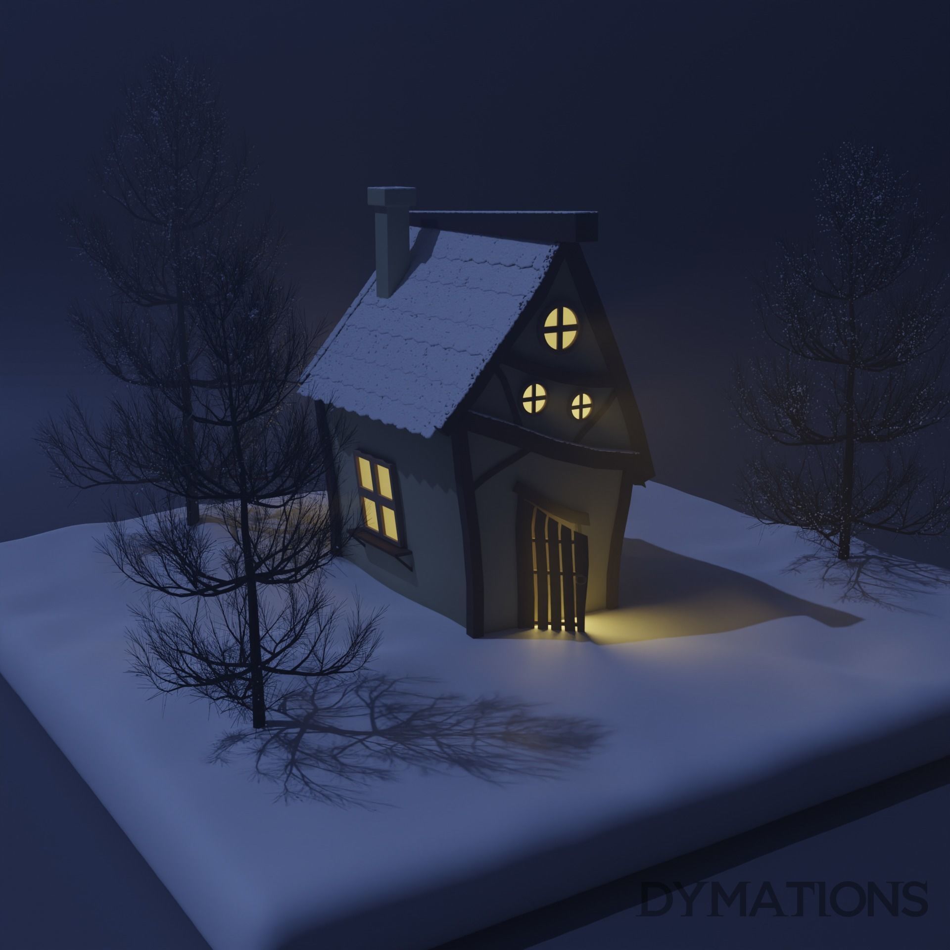 Styalised House 3D model_1