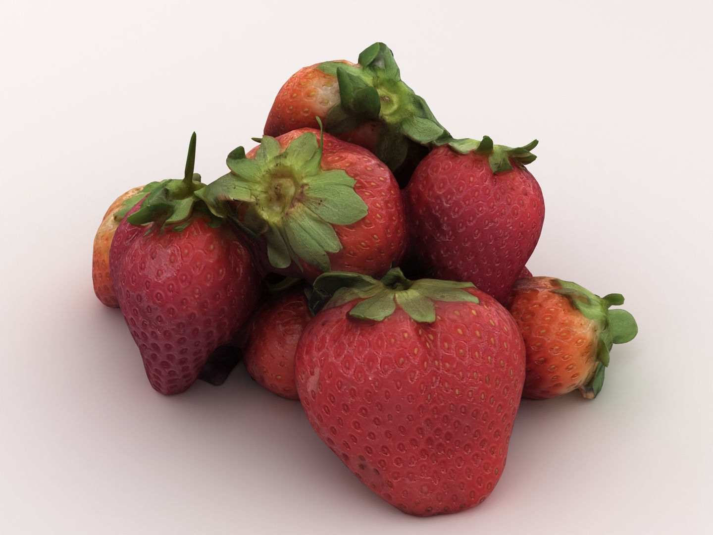 Pile of Strawberries 3D model_3
