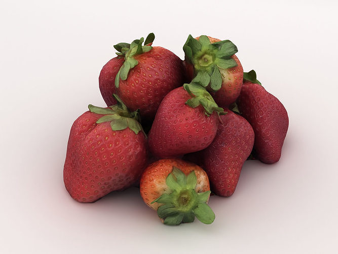 Pile of Strawberries 3D model 3