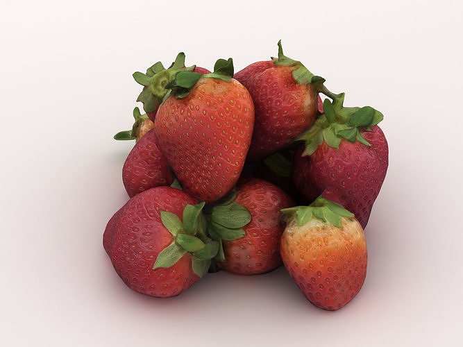 Pile of Strawberries 3D model 6