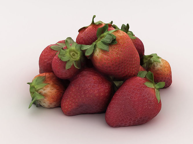 Pile of Strawberries 3D model 2