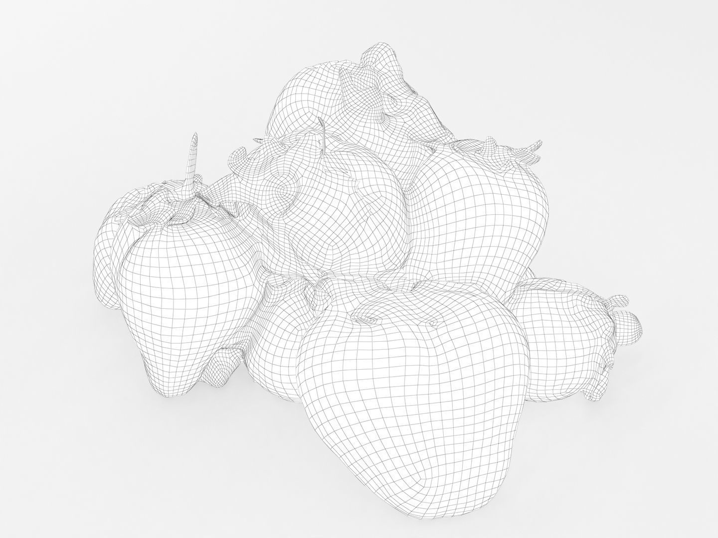 Pile of Strawberries 3D model_12