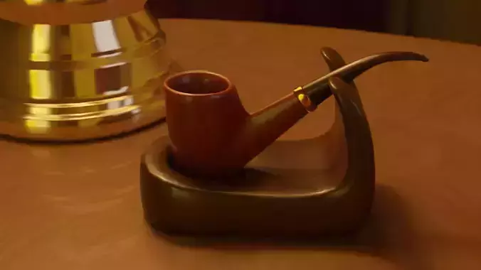 Tomahawk Pipe Low-poly 3D model