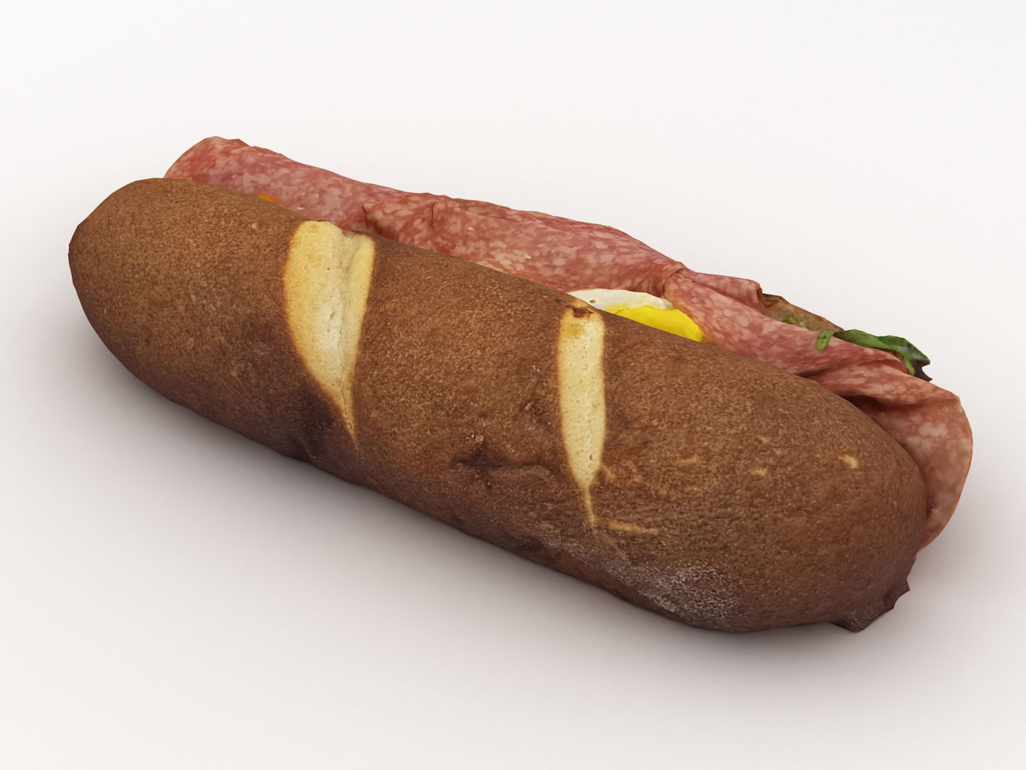 Sub Sandwich Baguette 3D model_3