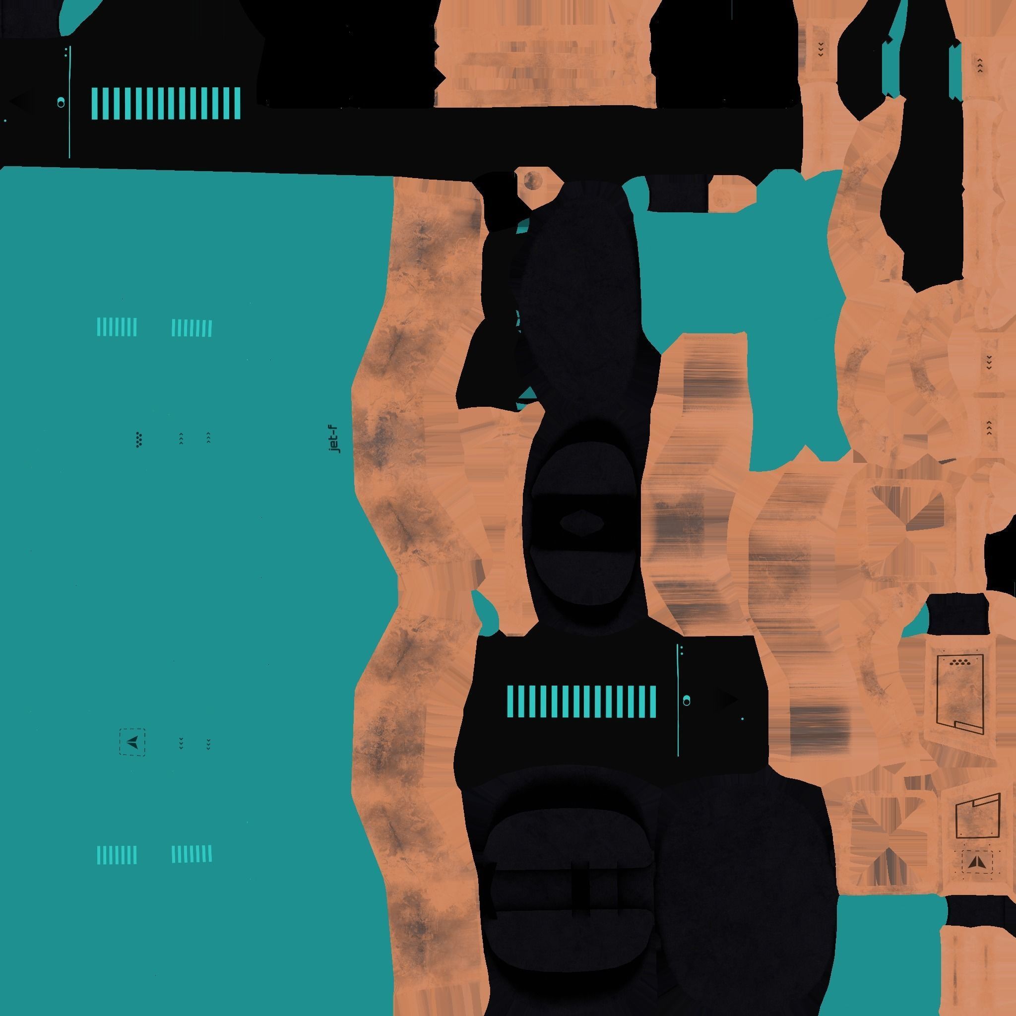 Jetpack F10 Blue Bronze - SciFi Character Design Low-poly 3D model_19