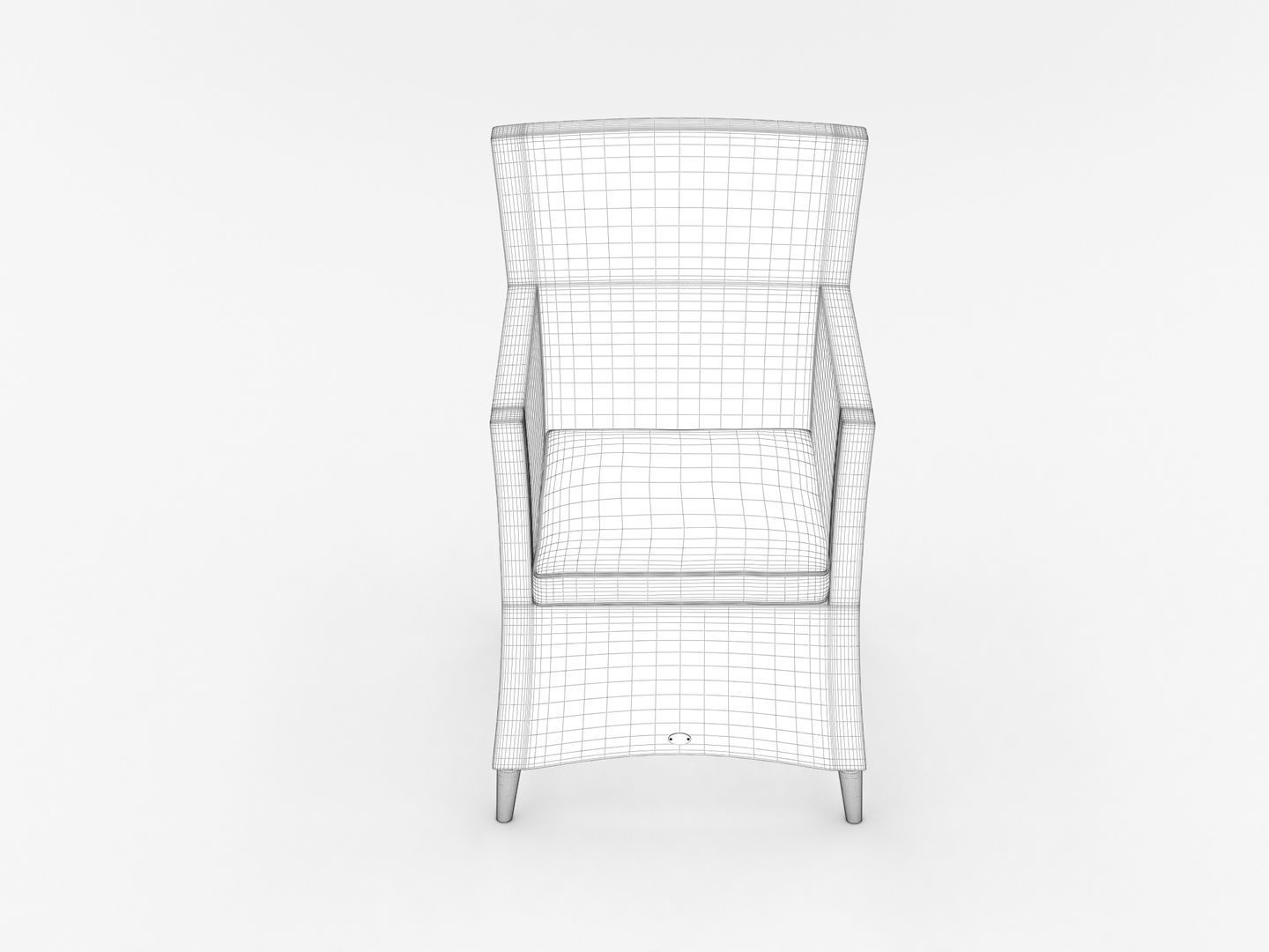 Rattan Lounge Chair 001 3D model_10