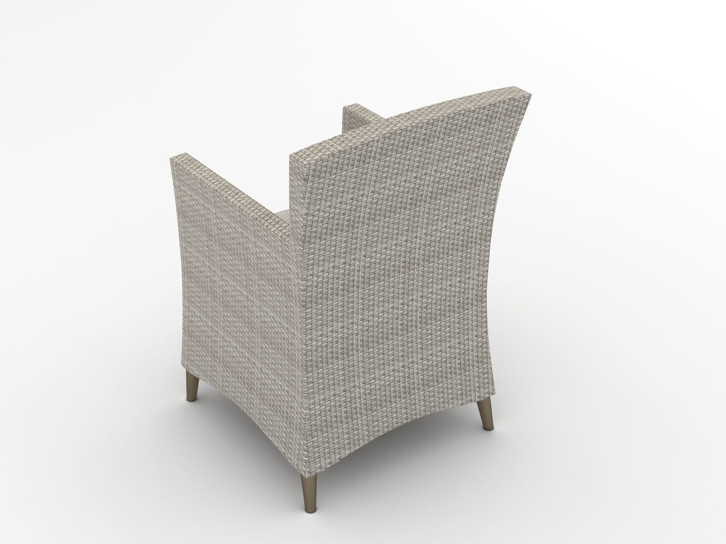 Rattan Lounge Chair 001 3D model_4