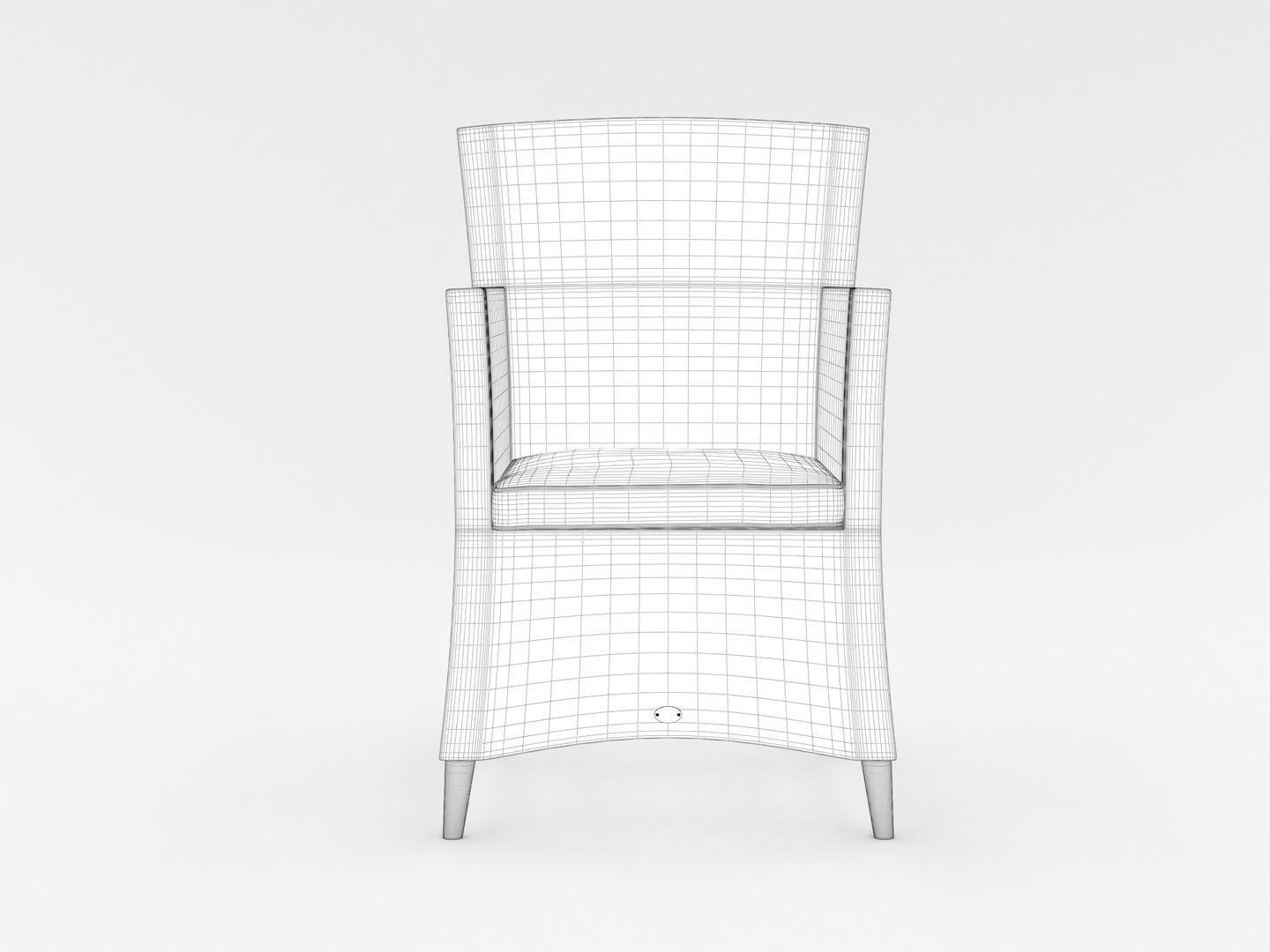 Rattan Lounge Chair 001 3D model_15