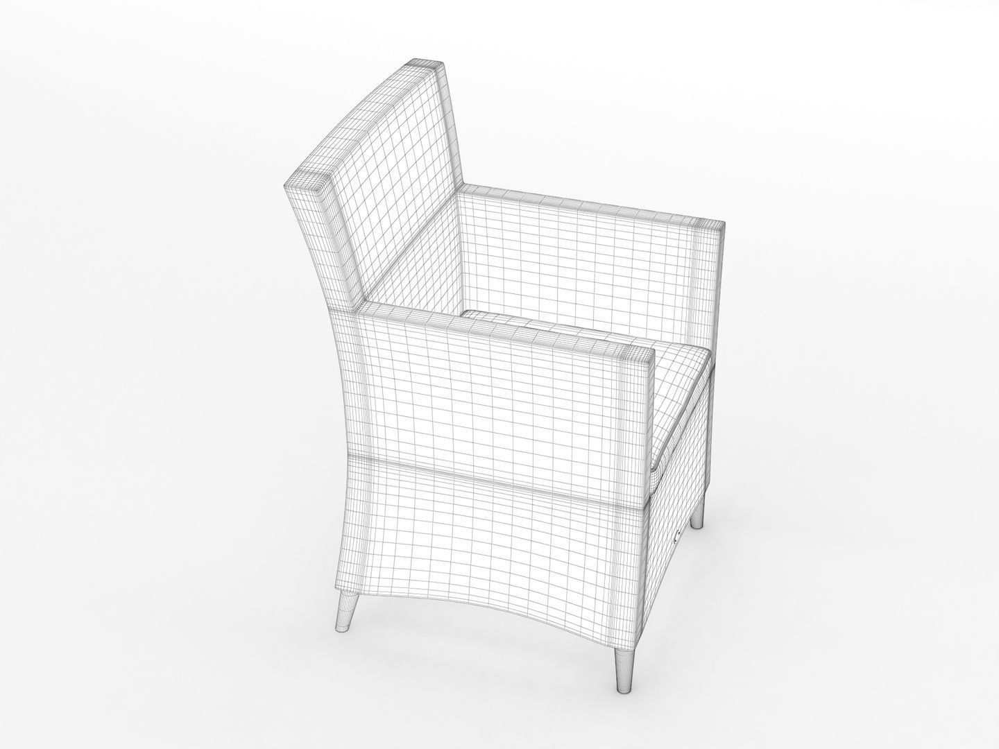Rattan Lounge Chair 001 3D model_11