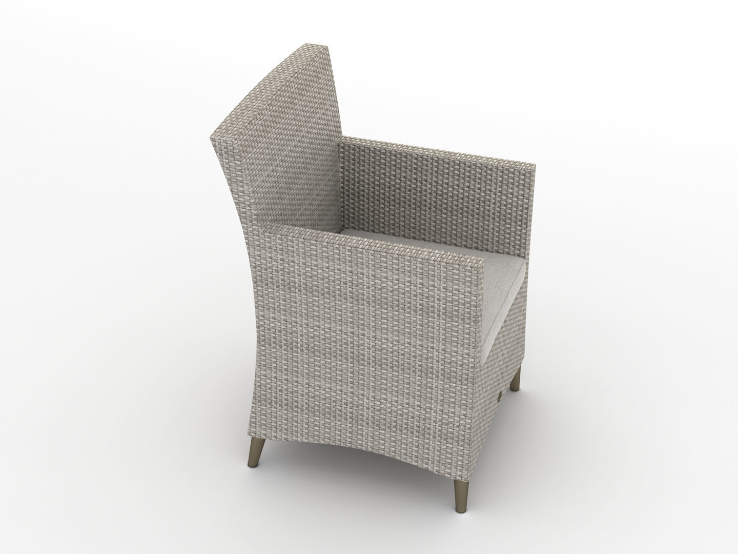 Rattan Lounge Chair 001 3D model_2