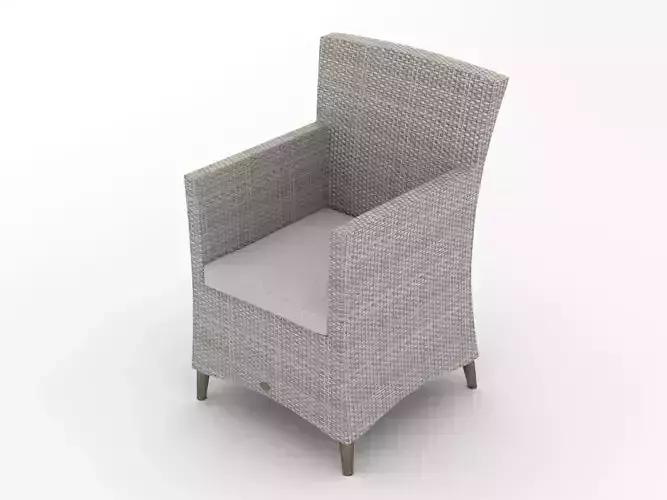 Rattan Lounge Chair 001 3D model