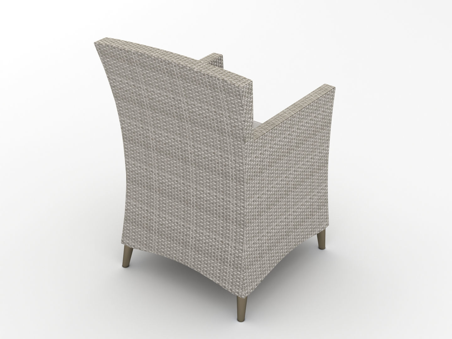 Rattan Lounge Chair 001 3D model_3