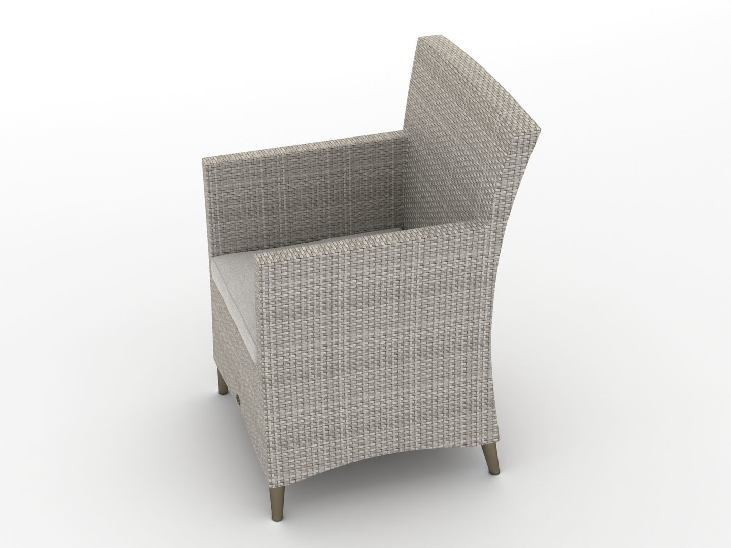 Rattan Lounge Chair 001 3D model_5