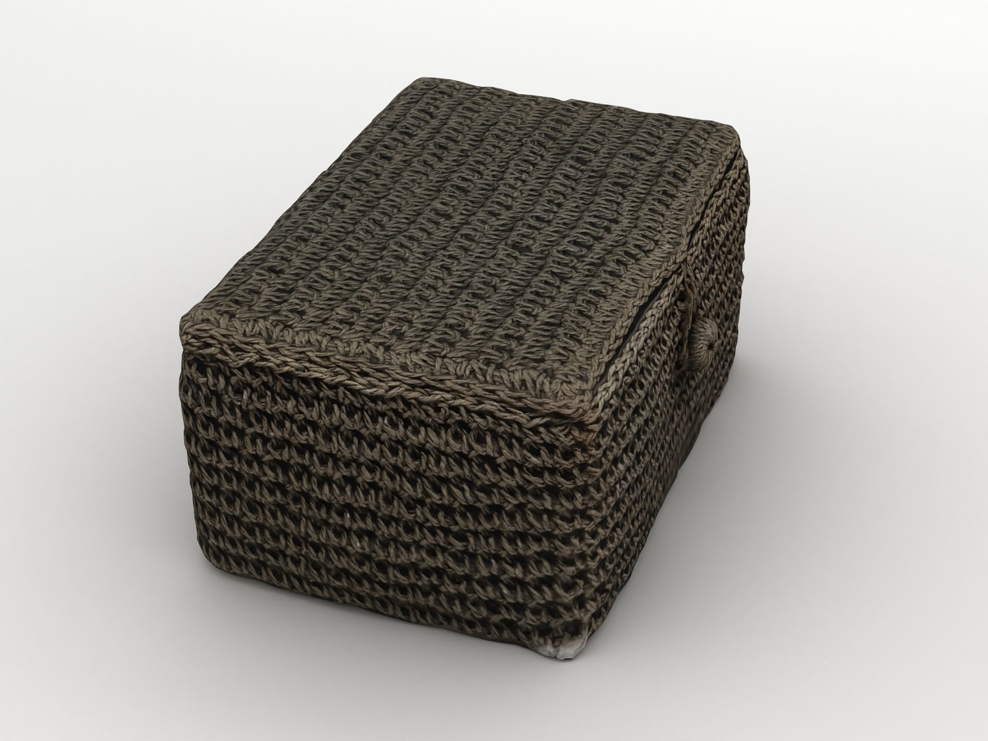 Decorative Wicker Basket 3D model_2