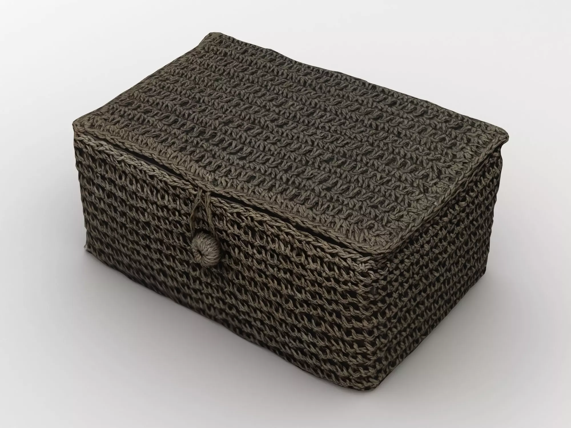 Decorative Wicker Basket 3D model_0