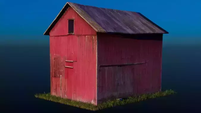 Old Red Barn Low-poly 3D model