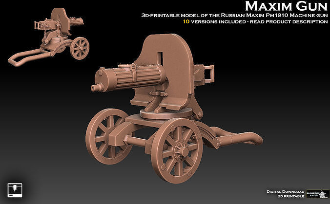 Maxim Gun PM 1910 3D print model