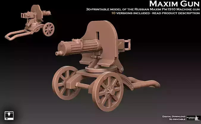 Maxim Gun PM 1910 3D print model