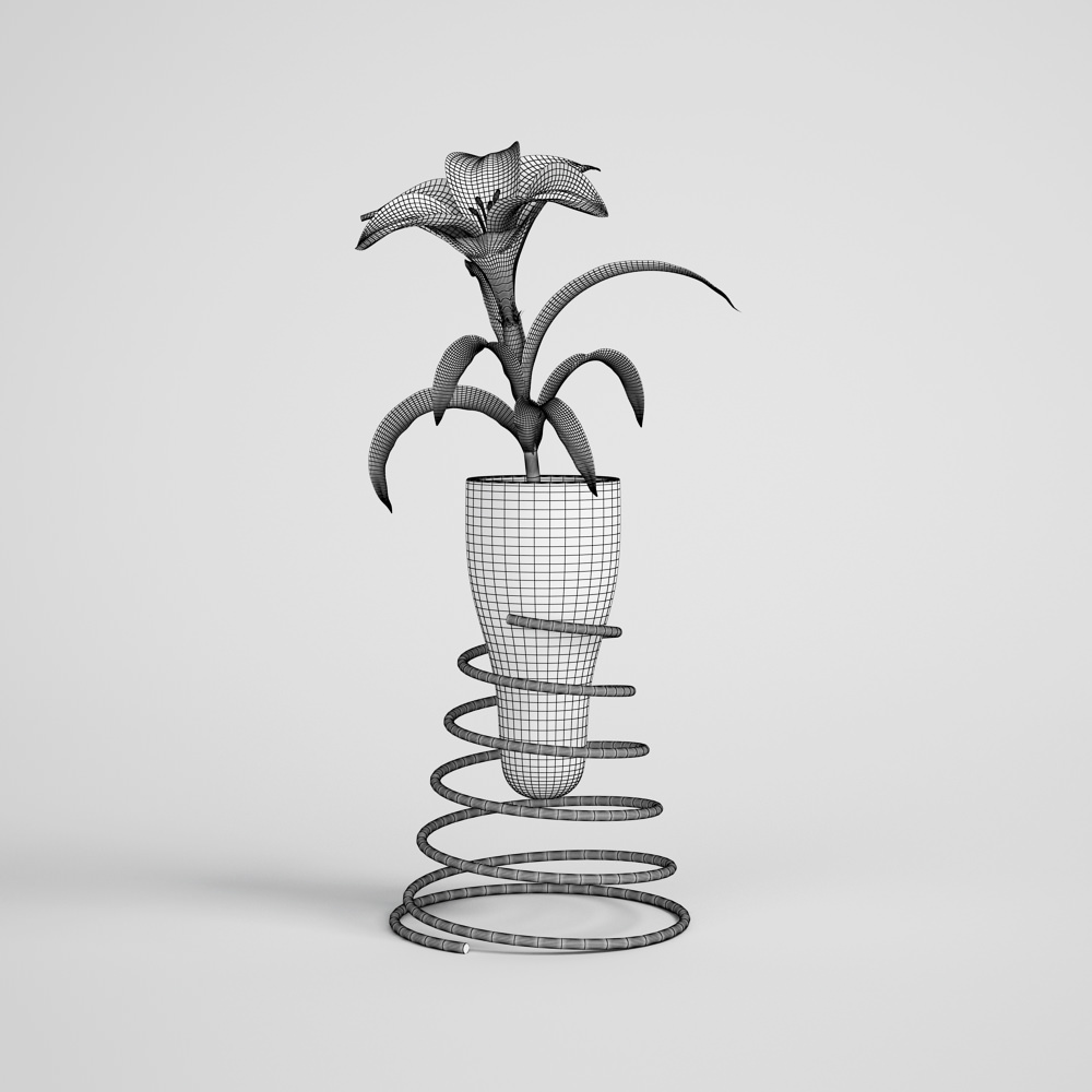 CGAxis flower 3D model_1