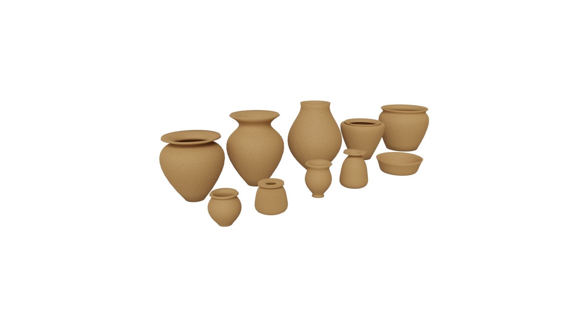 Terracotta Pots 10 Pack Free 3D model_4