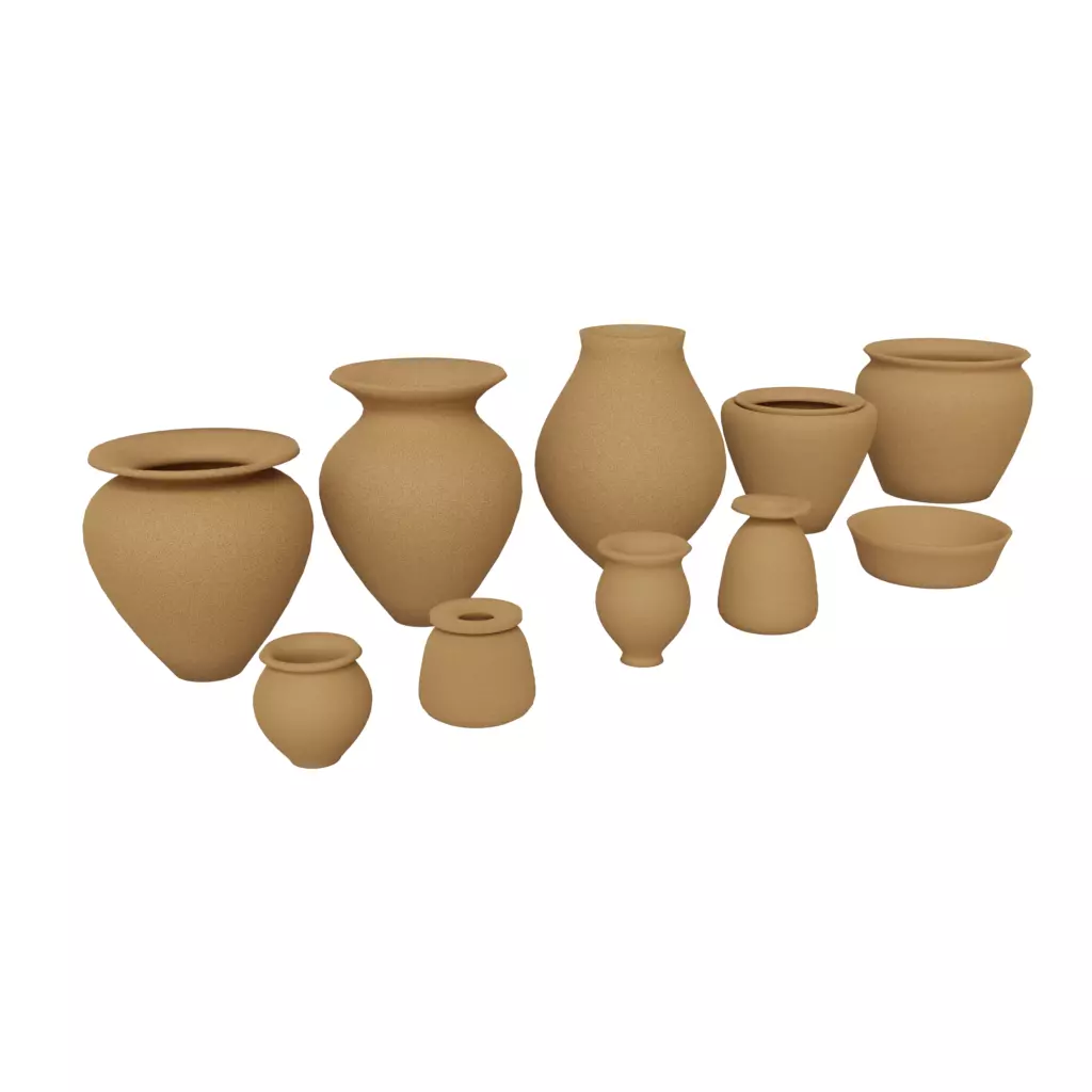 Terracotta Pots 10 Pack Free 3D model_0