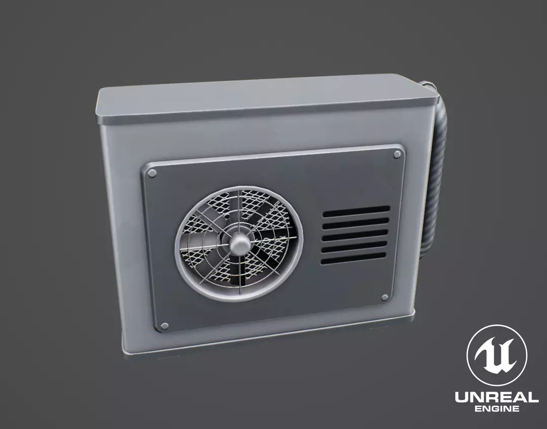 Stylized Air Conditioner Low-poly 3D model_0