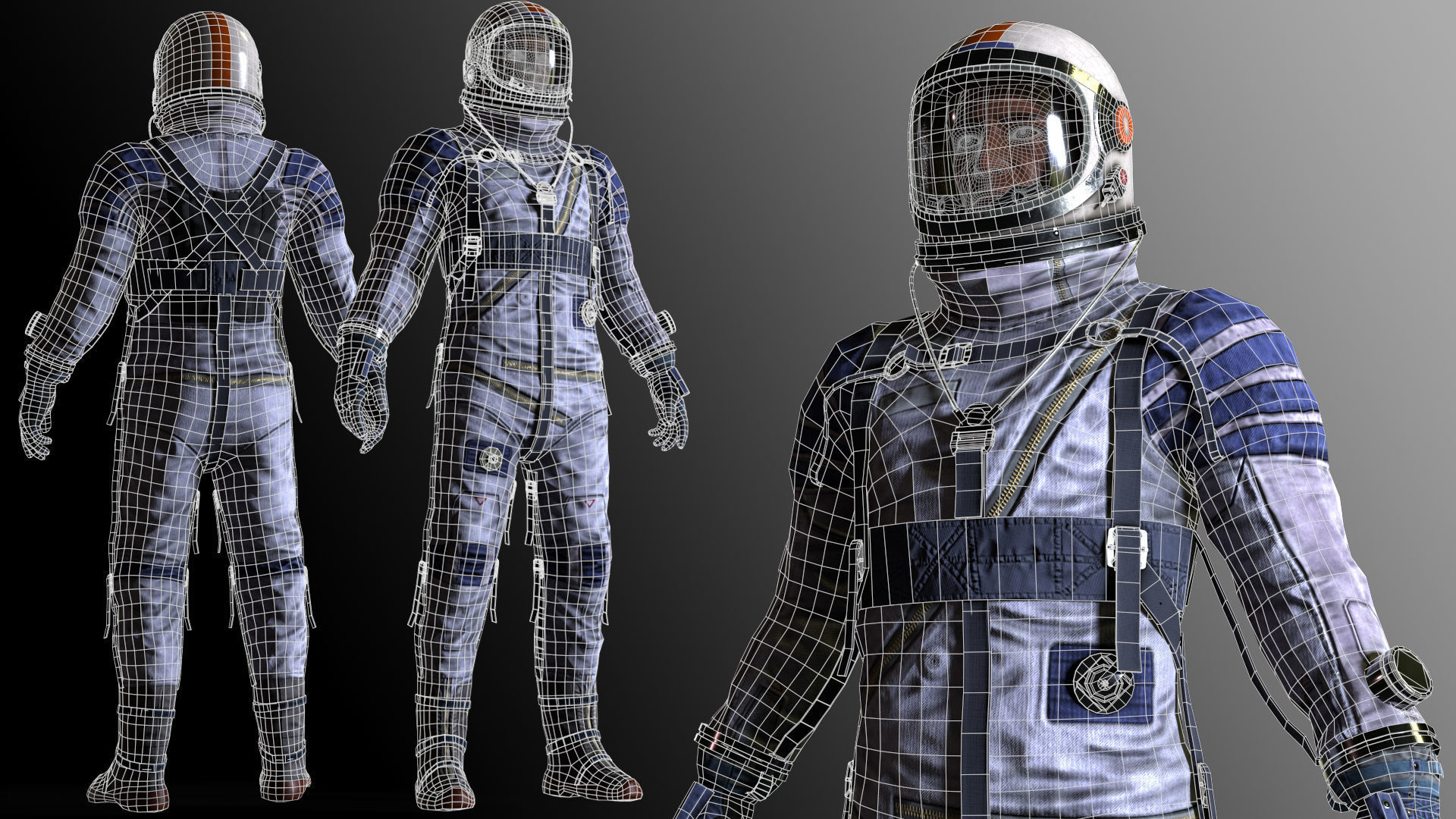 CS04 Space Suit LITE VERSION 3 Low-poly 3D model_7