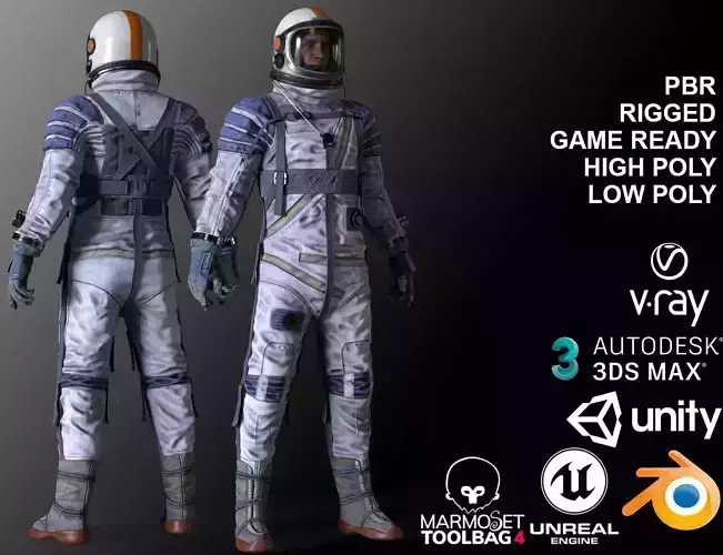 CS04 Space Suit LITE VERSION 3 Low-poly 3D model