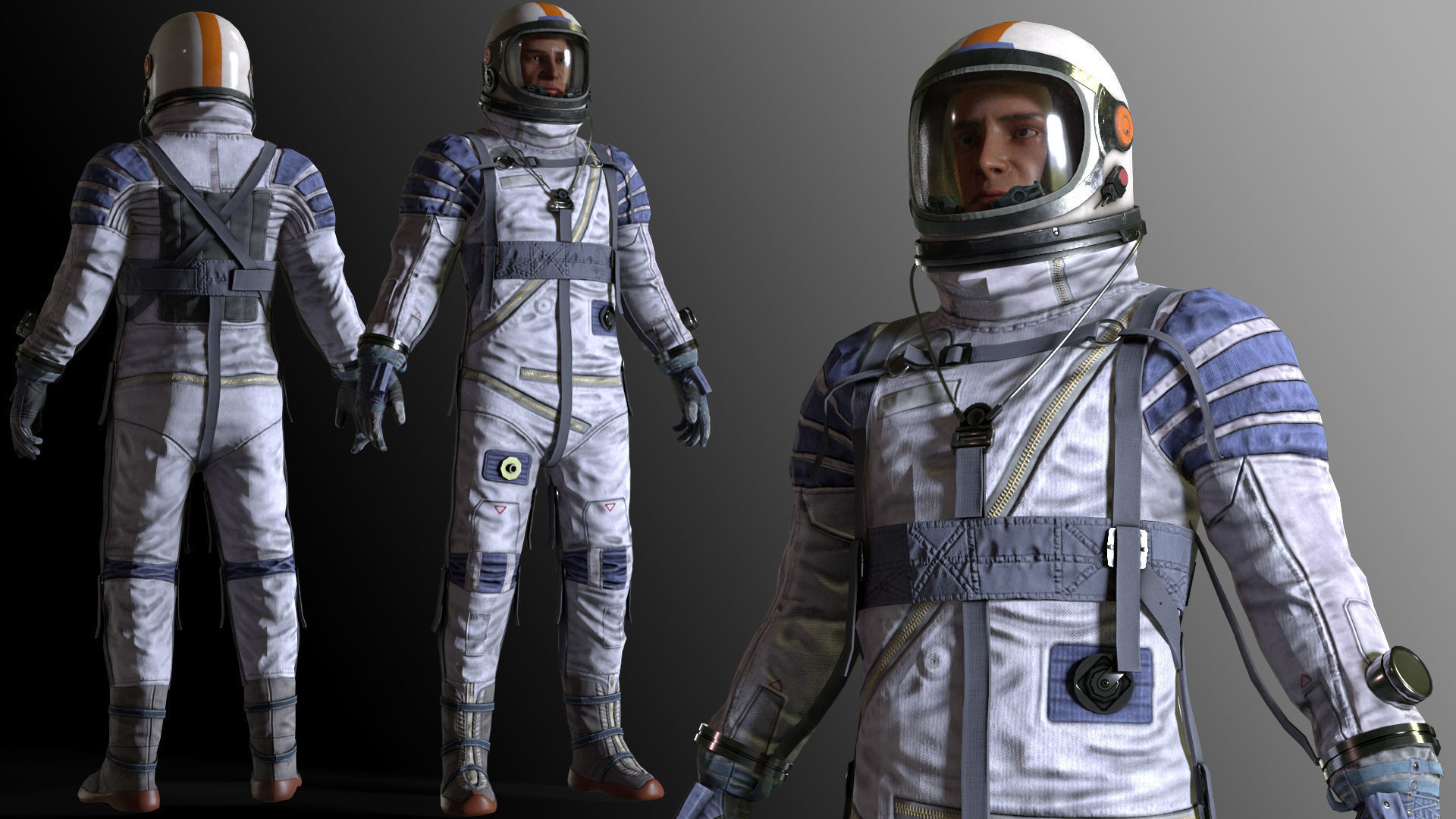 CS04 Space Suit LITE VERSION 3 Low-poly 3D model_6