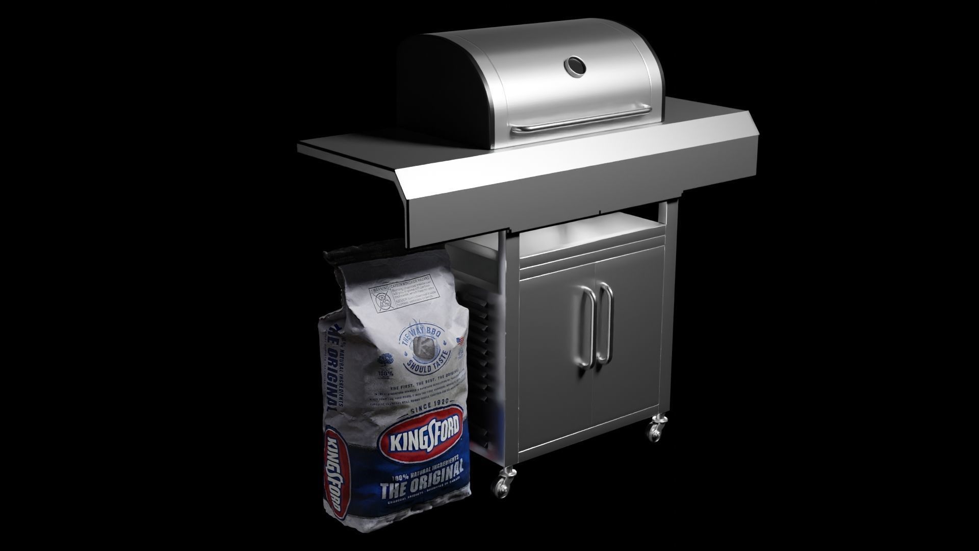 Bag of Charcoal 3D model_6