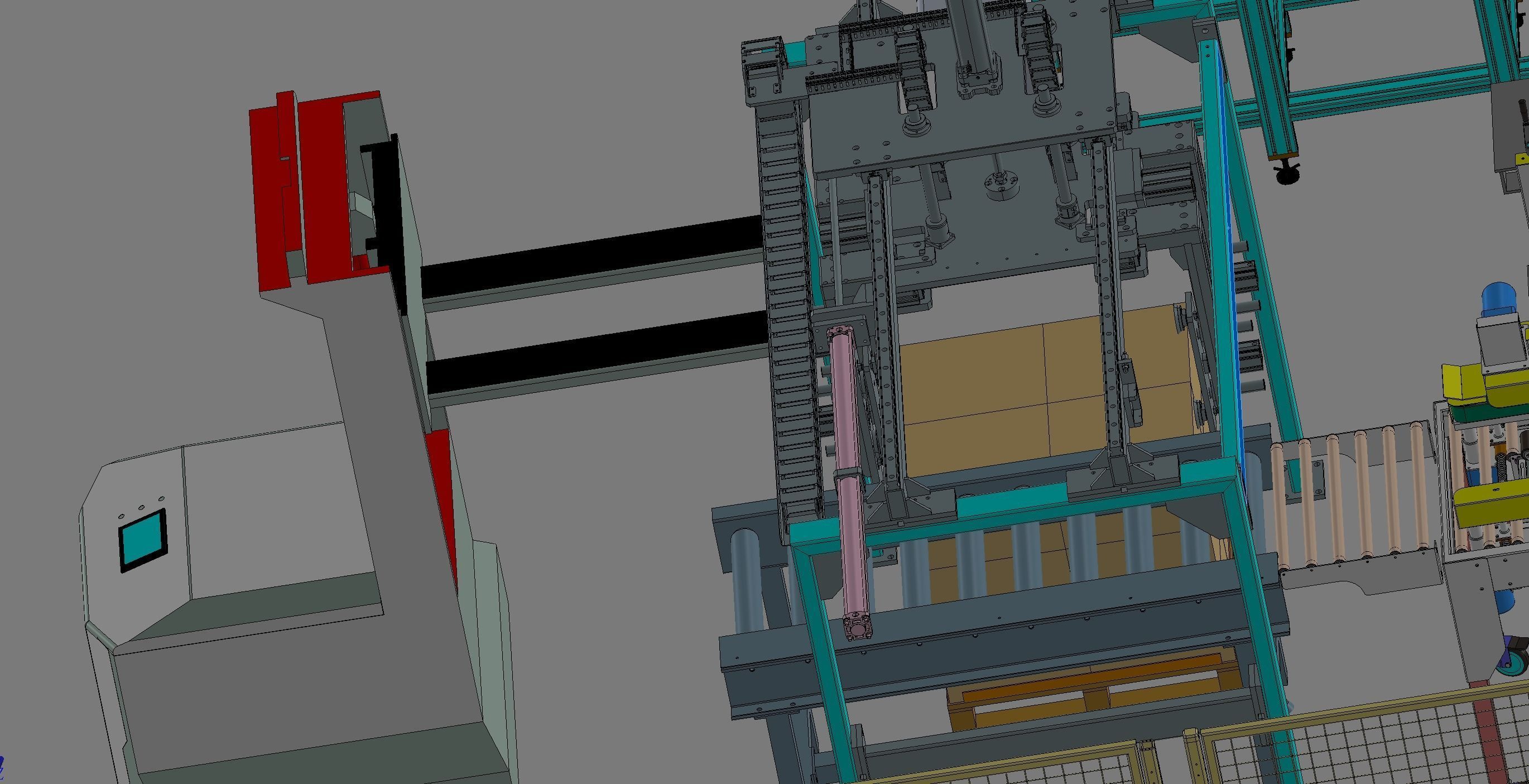 Carton production line  3D model_4