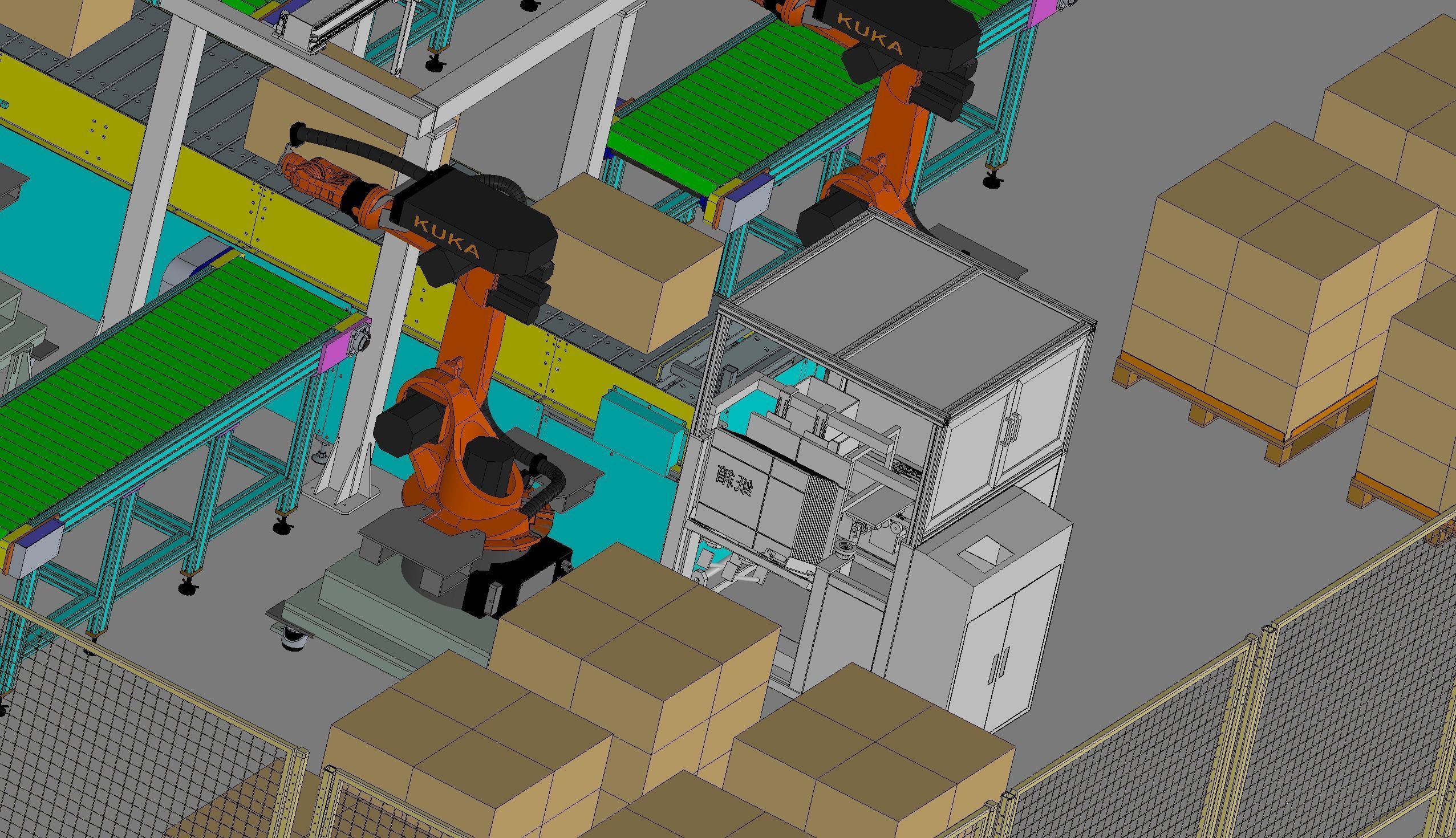Carton production line  3D model_9