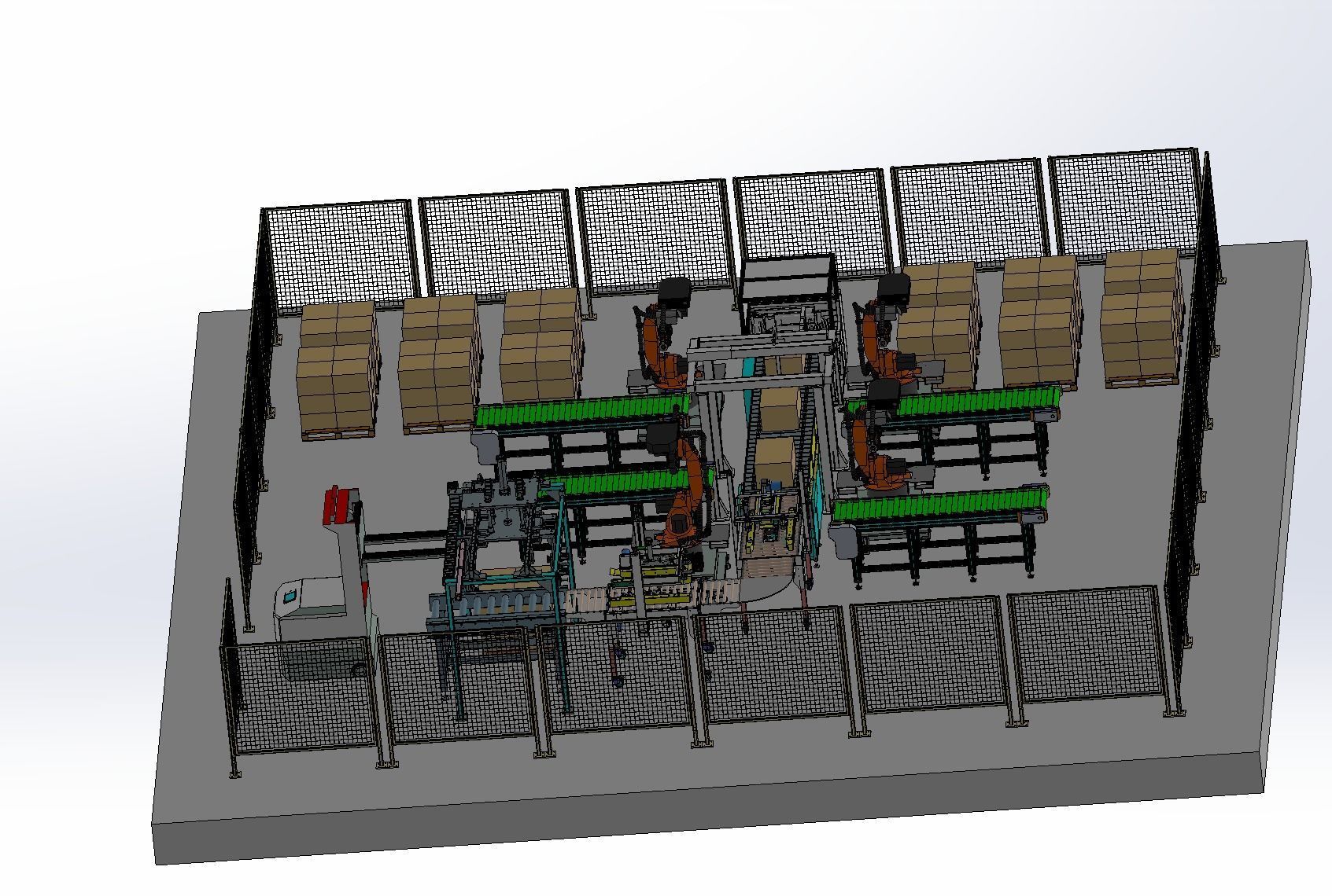 Carton production line  3D model_2