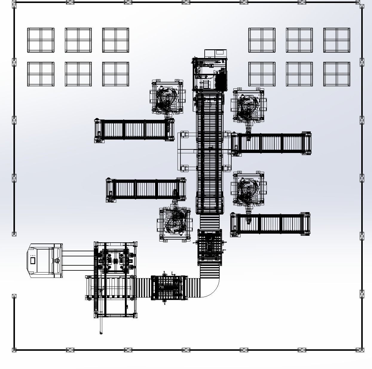 Carton production line  3D model_8