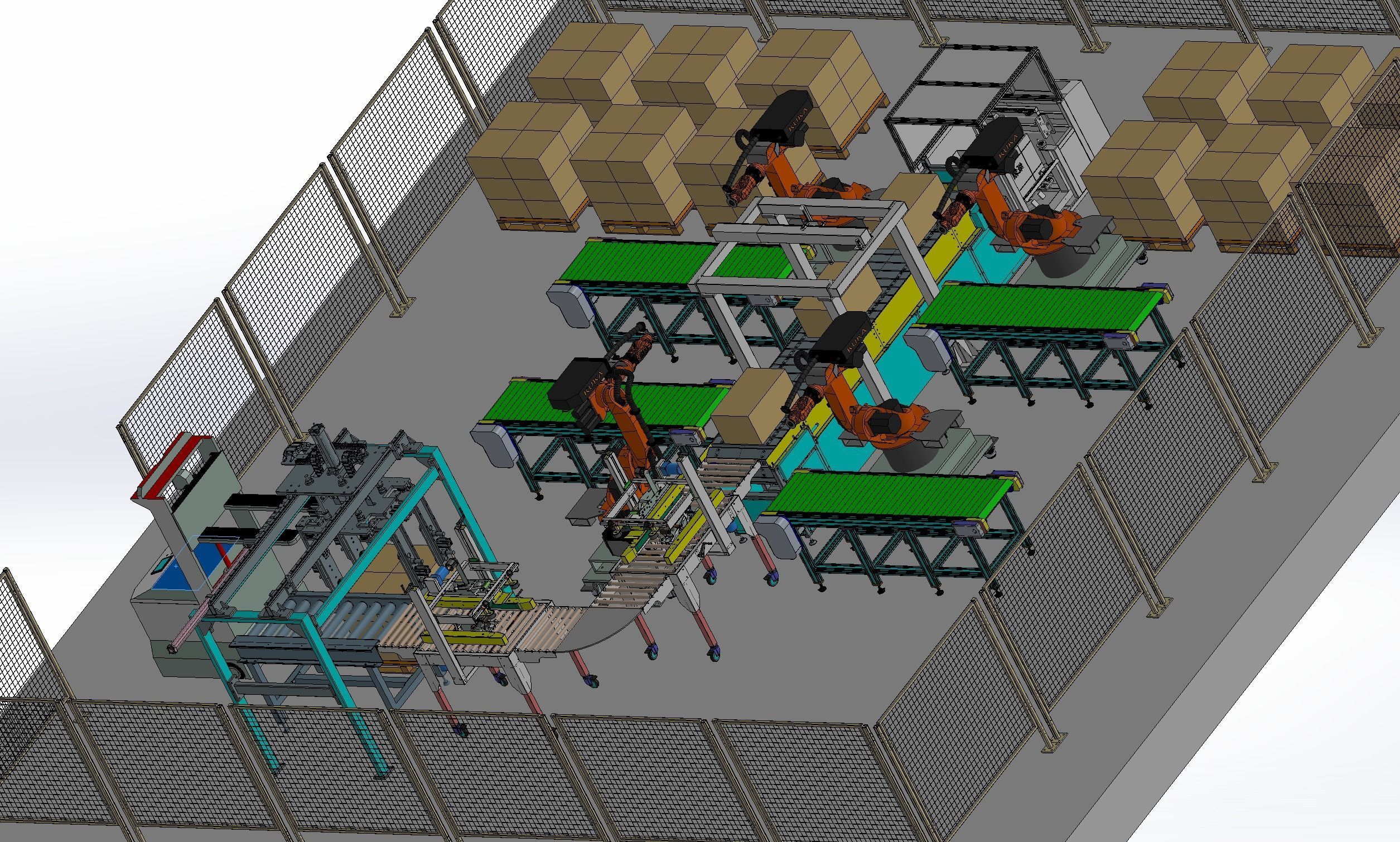 Carton production line  3D model_7