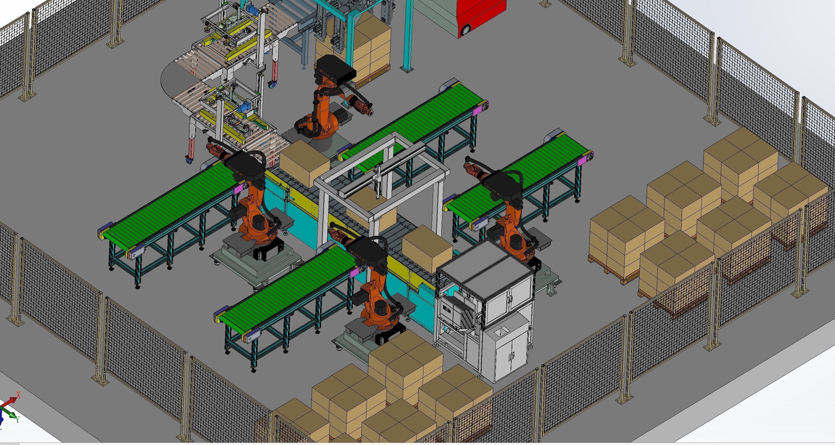 Carton production line  3D model_10