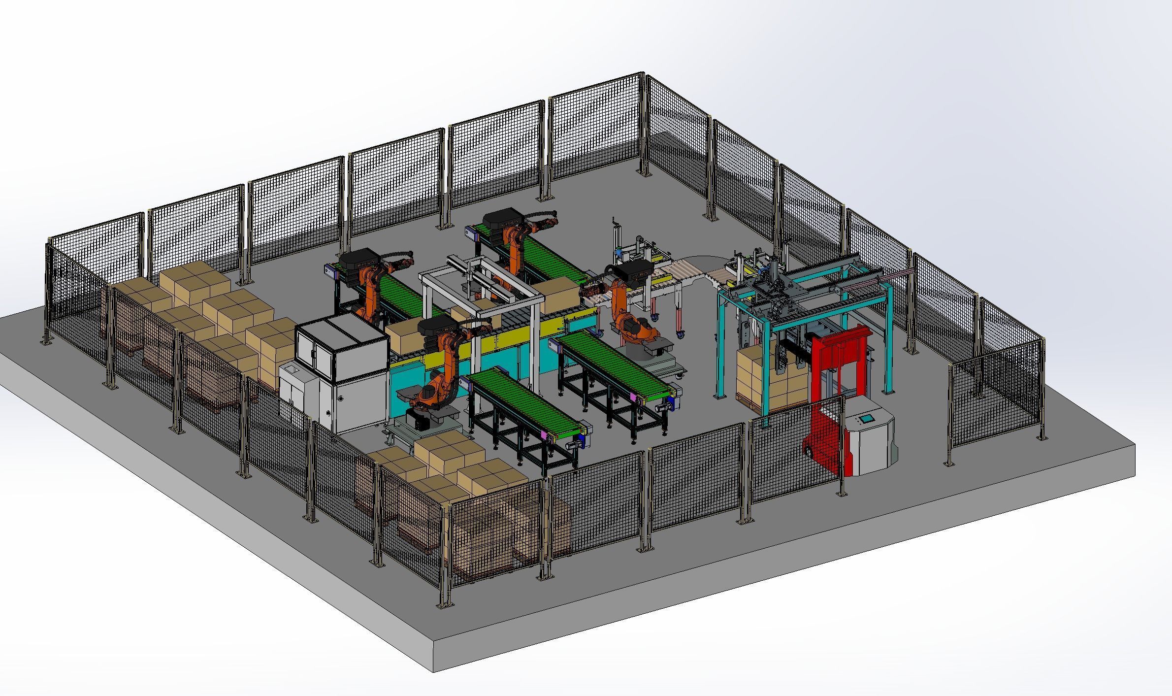 Carton production line  3D model_12