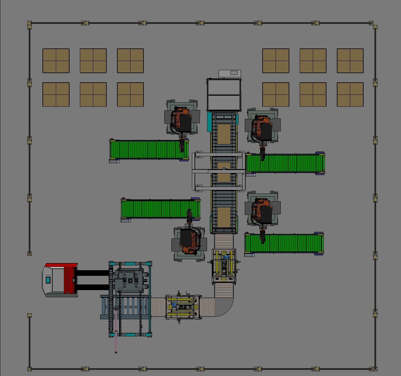 Carton production line  3D model_3