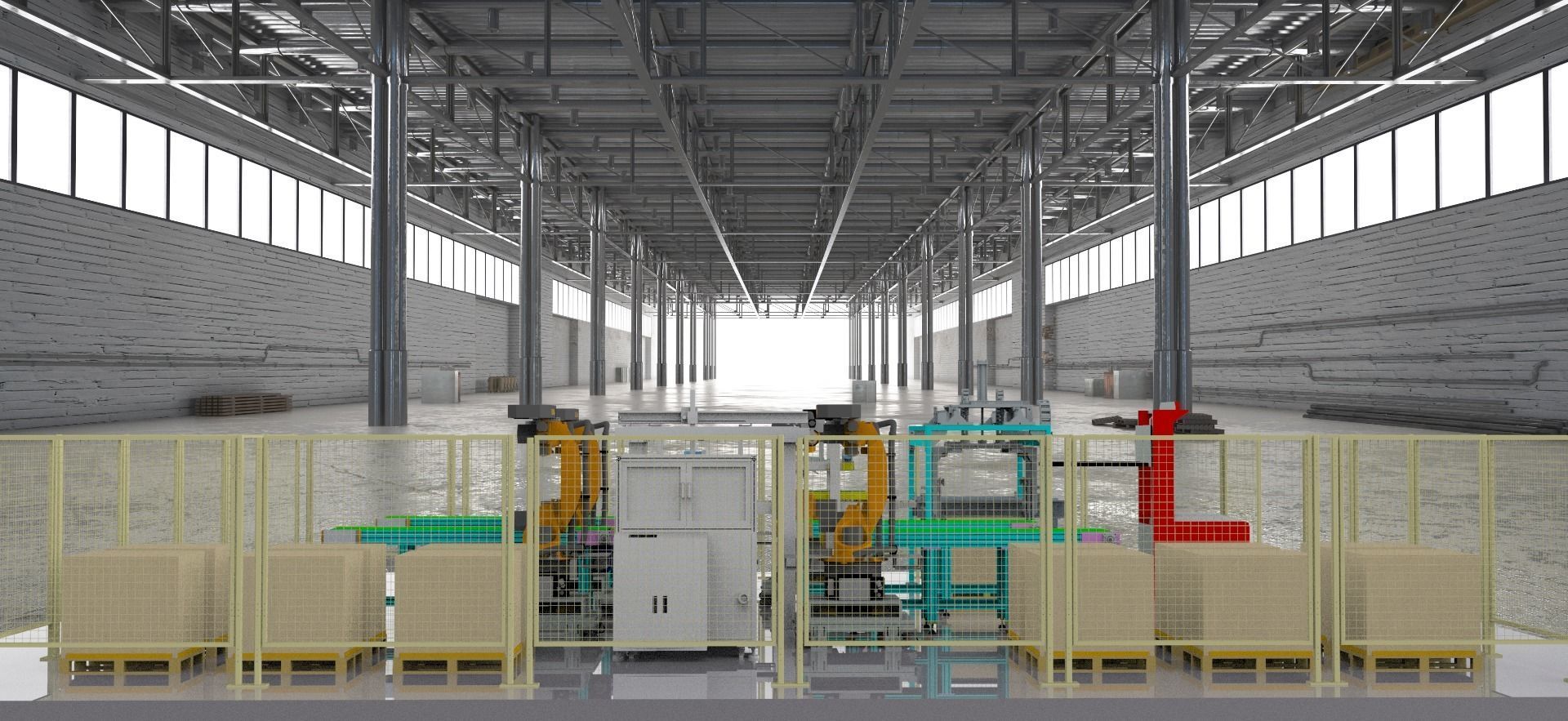 Carton production line  3D model_1