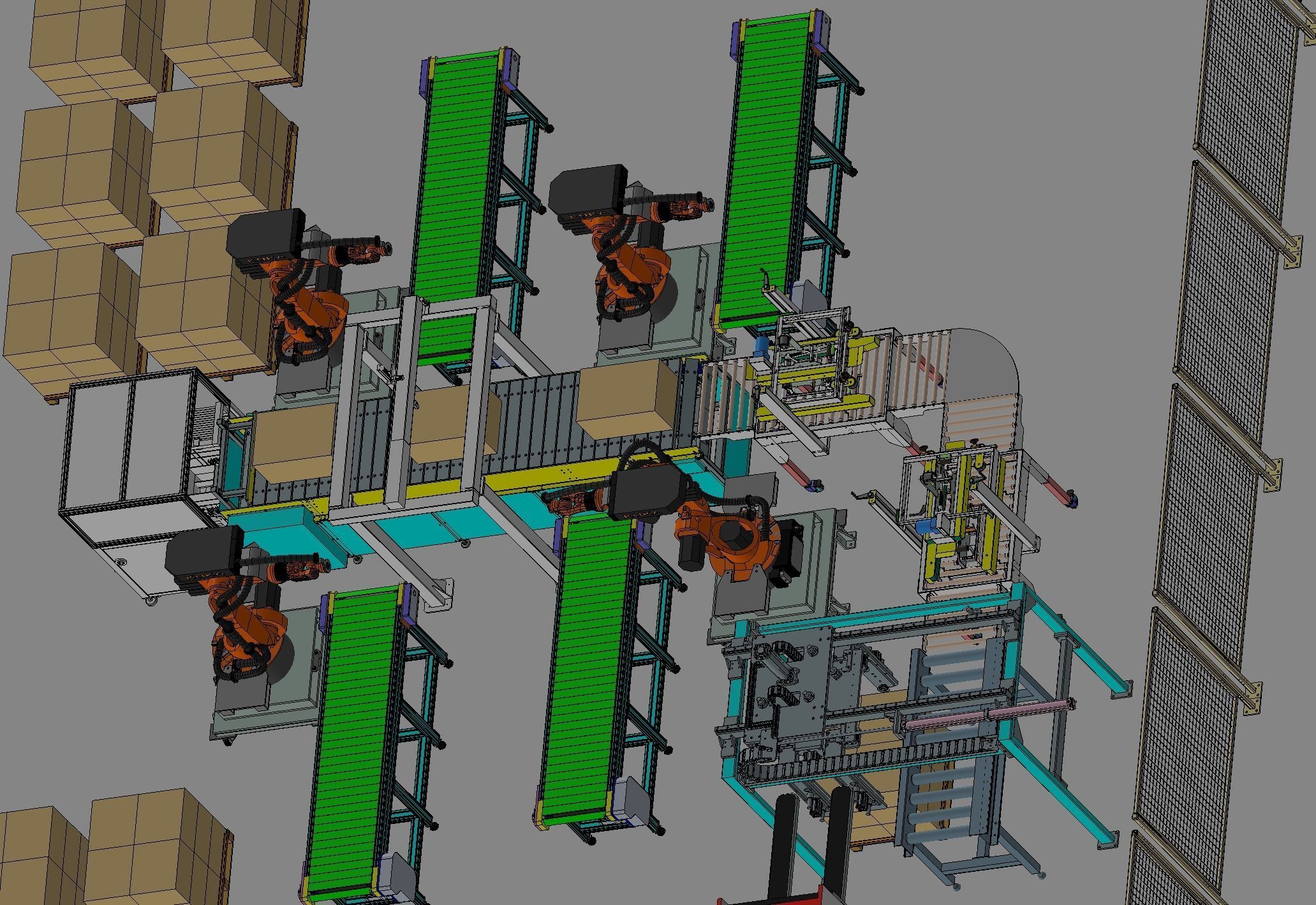 Carton production line  3D model_5