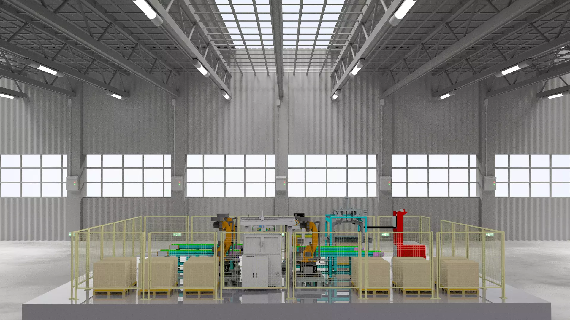 Carton production line  3D model_0