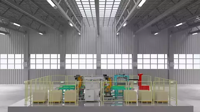 Carton production line  3D model