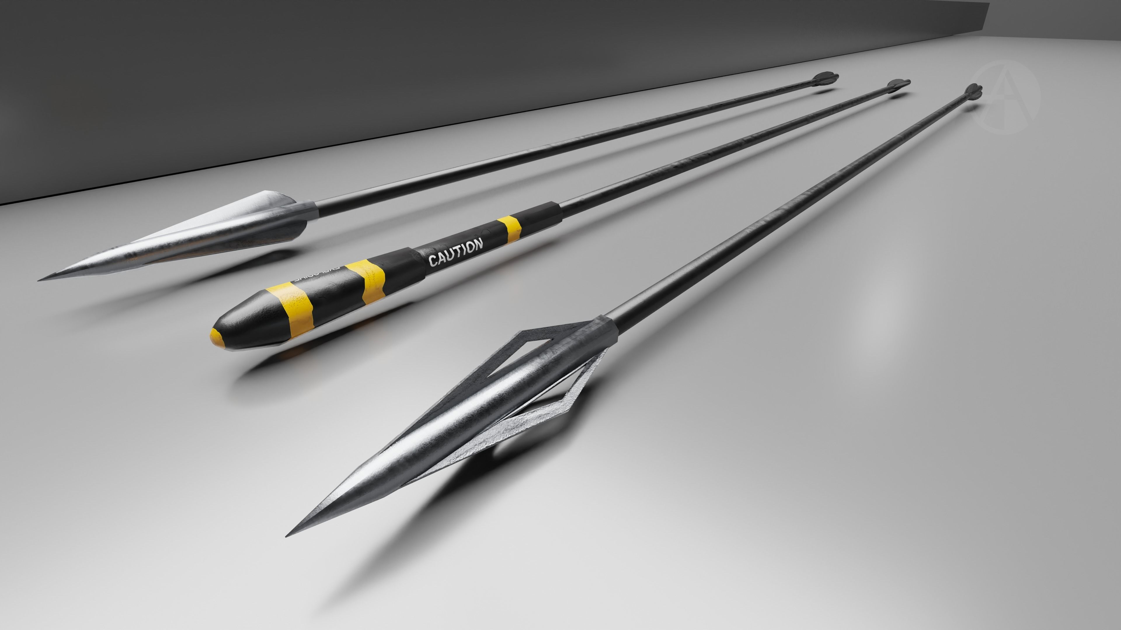 Medieval Retrofitted Crossbow Low-poly 3D model_4