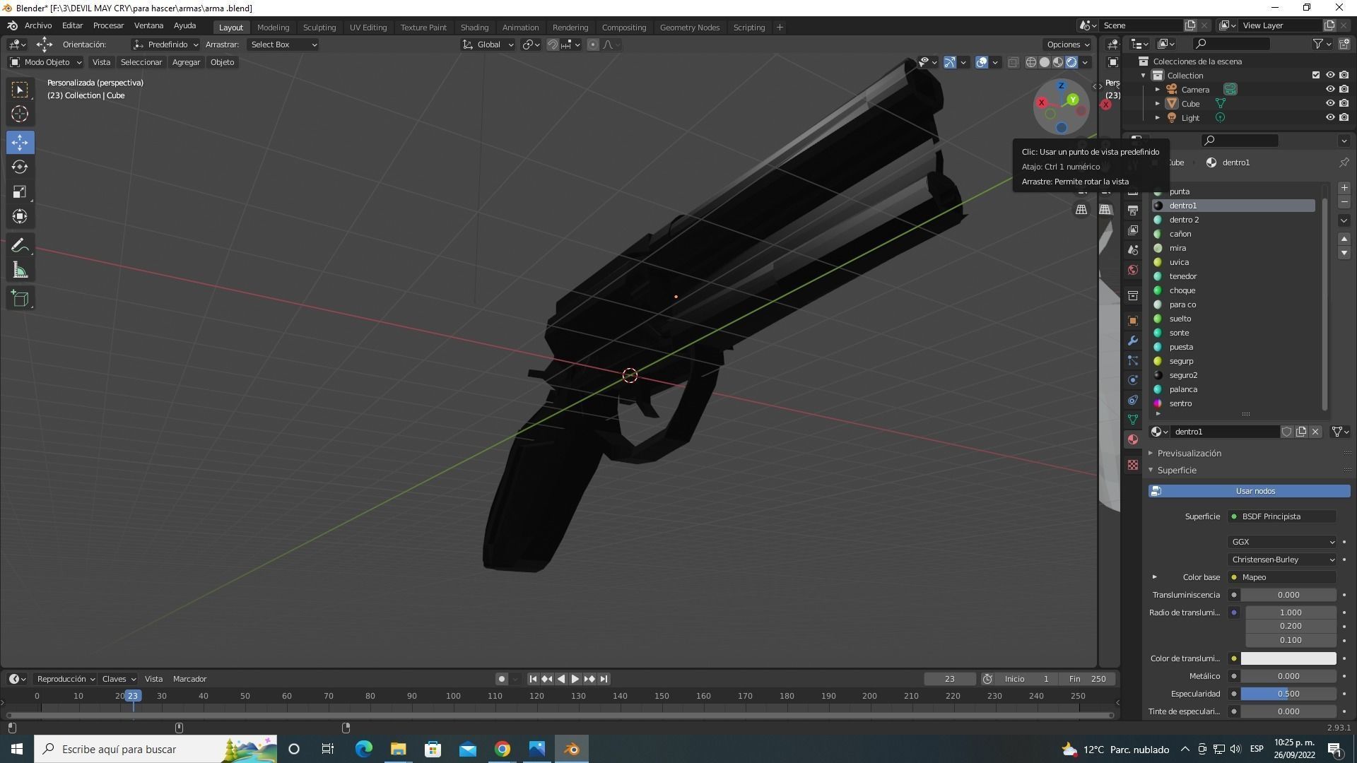 pistola gun 3D model_2