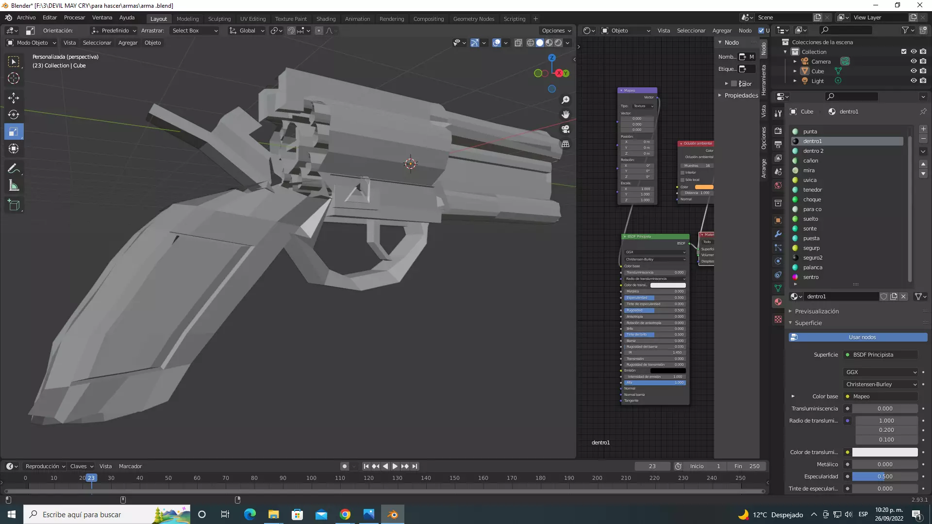 pistola gun 3D model_0