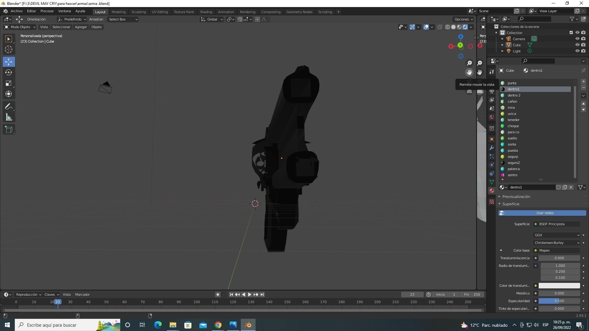 pistola gun 3D model_1
